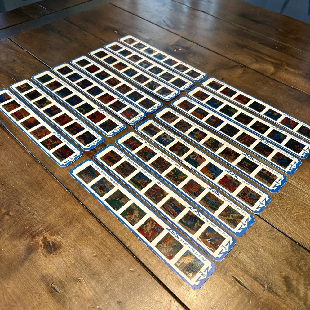 16pc Kenner 1970s 70s VTG a Show Projector Blue Frame Cartoon‎ Slide Strips